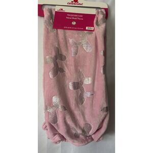 Celebrate Plush Throw 50x60 Pink With Dogs Pet Lover Valentine‎